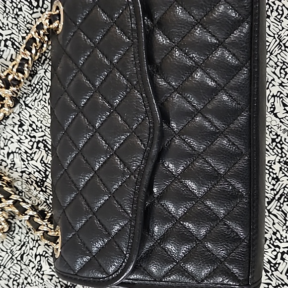 Rebecca Minkoff Black Quilted Chain Shoulder Bag - Picture 2 of 7
